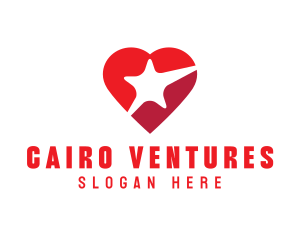 Red Heart Star logo design