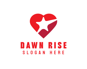 Red Heart Star logo design