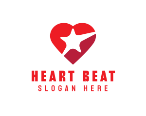 Red Heart Star logo design