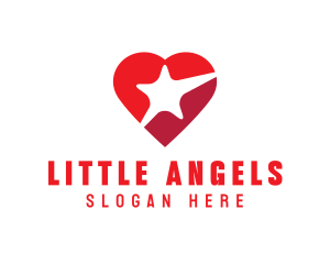 Red Heart Star logo design