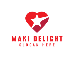 Red Heart Star logo design