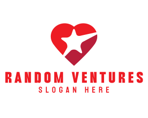 Red Heart Star logo design