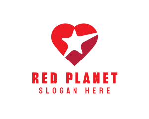 Red Heart Star logo design