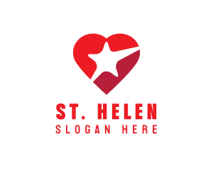 Red Heart Star logo design