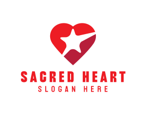 Red Heart Star logo design