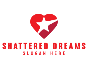 Red Heart Star logo design