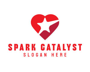 Red Heart Star logo design