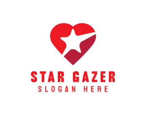 Red Heart Star logo design