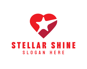 Red Heart Star logo design