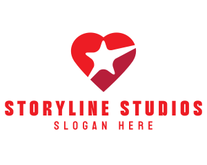 Red Heart Star logo design