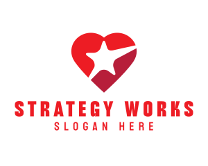 Red Heart Star logo design