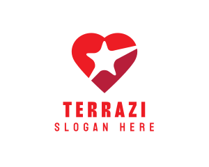 Red Heart Star logo design