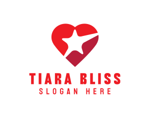 Red Heart Star logo design