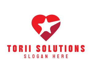 Red Heart Star logo design