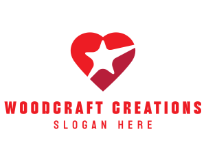 Red Heart Star logo design