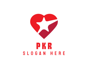 Red Heart Star logo design