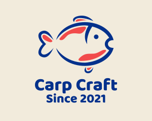 Carp Fish Aquarium logo design