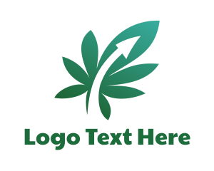 Green Arrow - Gradient Cannabis Arrow logo design