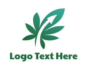 Cbd - Gradient Cannabis Arrow logo design