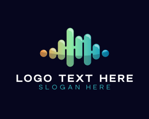 Audio - Glossy Wave Line logo design