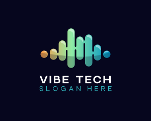 Vibrate - Glossy Wave Line logo design