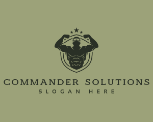 Sergeant - Bodybuilding Gym Soldier logo design