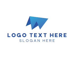 Jetsetter - Blue Airplane Origami logo design