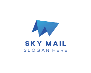 Blue Airplane Origami logo design