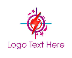 Electricity - Gradient Thunder Target logo design