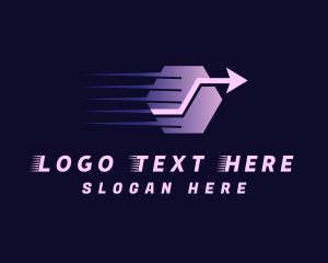 Fast Logistic Delivery Arrow Logo