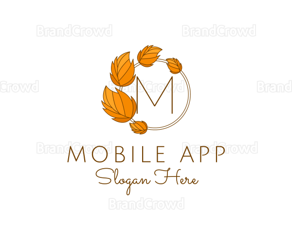Organic Dry Leaves Flower Logo