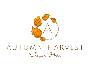Organic Dry Leaves Flower  logo design
