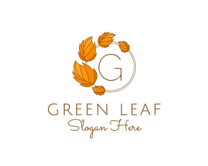 Organic Dry Leaves Flower  logo design