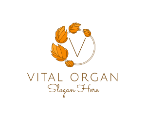 Organic Dry Leaves Flower  logo design