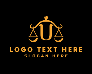 Constitution - Gold Justice Letter U logo design