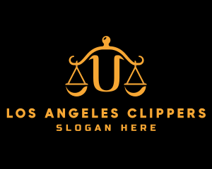 Judicial - Gold Justice Letter U logo design