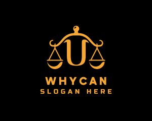 Legislative - Gold Justice Letter U logo design