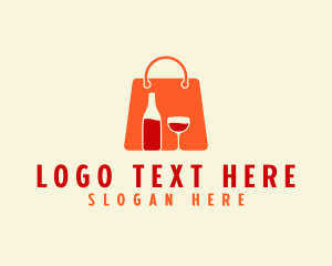 Online Shopping - Wine Bottle Glass logo design