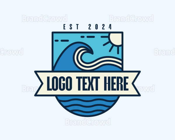 Ocean Waves Surf Logo