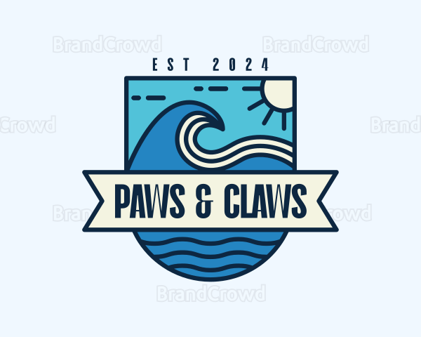 Ocean Waves Surf Logo