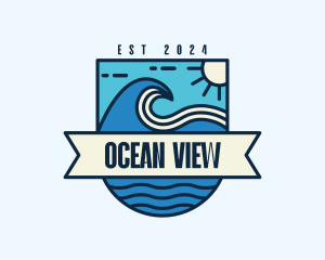 Ocean Waves Surf logo design