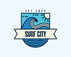 Ocean Waves Surf logo design