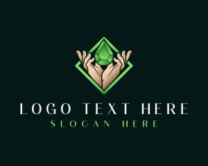 Crystal - Hand Gem Crystal logo design