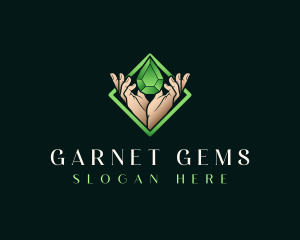 Hand Gem Crystal logo design