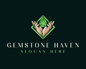 Hand Gem Crystal logo design