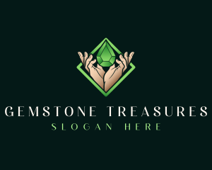 Hand Gem Crystal logo design