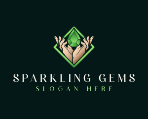 Hand Gem Crystal logo design