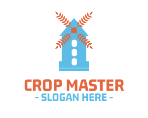 Wheat Crop Windmill logo design