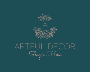 Floral Peony Flower Decoration  logo design