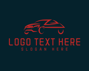 Car Service - Red Car Automobile logo design
